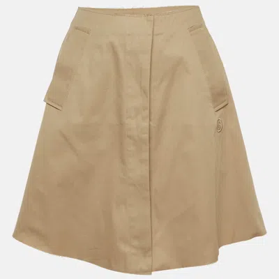 Pre-owned Maison Margiela Kids Beige Gabardine Button Up Skirt 10 Yrs In Sand