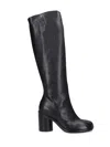 Maison Margiela Knee-high Split-toe Black Leather Boots In Black