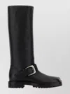 Maison Margiela Knee-high Tabi Boots Featuring Buckle Detail In Black