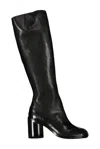 Maison Margiela Tabi Boots In Vintage Black Leather In Black