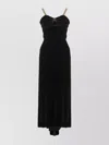 Maison Margiela Knee Length Velvet Dress With Asymmetric Hem In Black