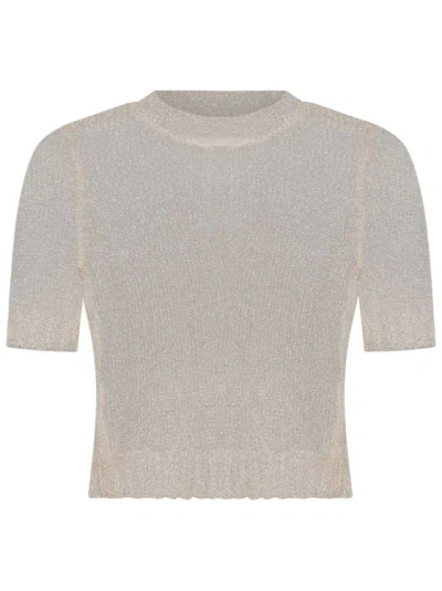 Maison Margiela Knit Short-sleeved Top In Nude & Neutrals