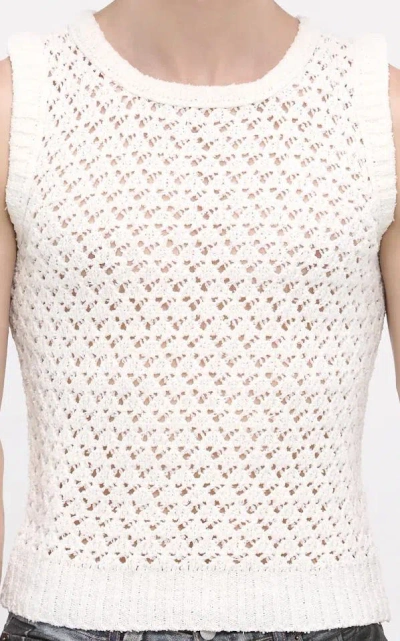 Maison Margiela Off-white Crewneck Tank Top In Beige