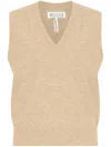 Maison Margiela Knitted V-neck Wool Vest In Neutrals