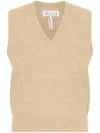 Maison Margiela Knitted V-neck Wool Vest In Neutrals