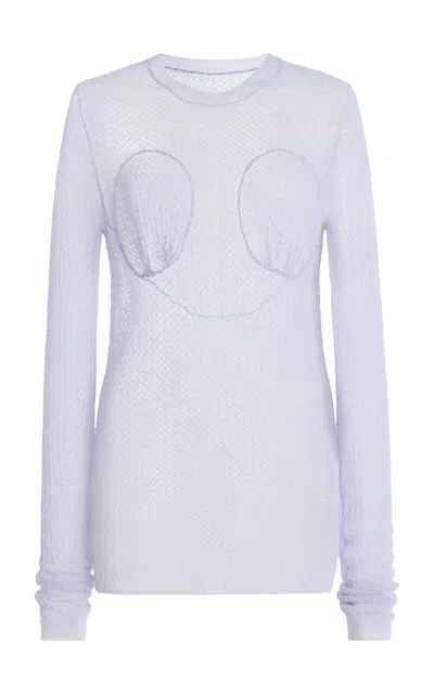 Maison Margiela Knit Wool-blend Top In Blue