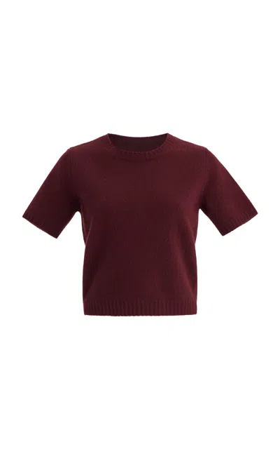 Maison Margiela Washed Wool Knit Top In Bordeaux