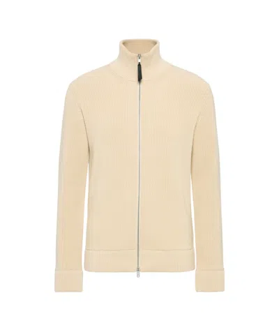 Maison Margiela Wool Cotton Ribbed-knit Camionneur Sweatshirt In Neutral