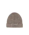 Maison Margiela Virgin Wool Blend Distressed Beanie Hat In Brown