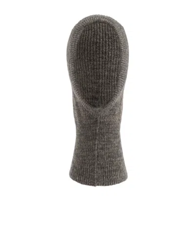 Maison Margiela Four-stitch Ribbed Balaclava In Gray