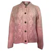 Maison Margiela Knitted Buttoned Cardigan In Pink Mohair