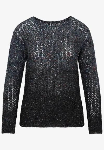 MAISON MARGIELA KNITTED CREWNECK SWEATER,S51HL0002.S18196-001F DARK BLUE