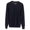 Maison Margiela Knitted Crewneck Sweater In Navy Blue Wool In Blue