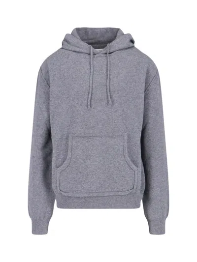 Maison Margiela Knitted Hoodie In Grey