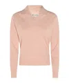 Maison Margiela Knitwear Collared Long Sleeves In Pink