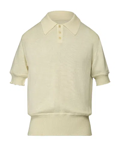 Maison Margiela Knitted Polo Shirt In Nude