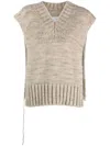 Maison Margiela V-neck Knitted Top
