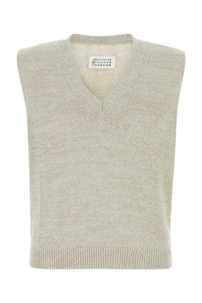 Maison Margiela Knitted Vest In Neutral