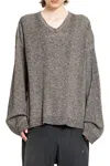 Maison Margiela V-neck Skintwear In Grey Linen And Cotton In Black