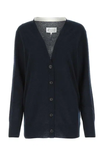 Maison Margiela Blue V-neck Cardigan