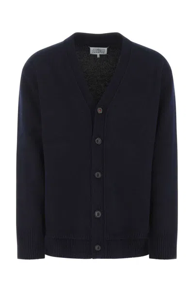 Maison Margiela Navy Buttoned Cardigan In Blue