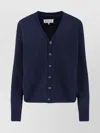 Maison Margiela Wool Blend Cardigan In Blue