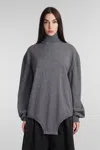Maison Margiela Roll-neck Long-sleeve Knitted Top In Grey