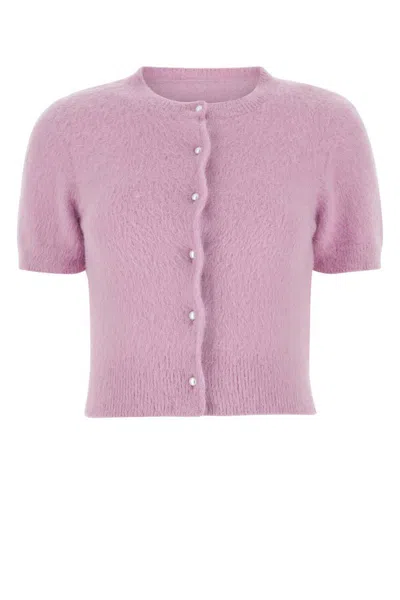 Maison Margiela Cardigan In Misto Angora Lilla Donna In Purple