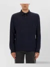 Maison Margiela Knitwear With Buttoned Collar And Elbow Patches In Blue