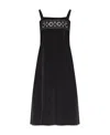Maison Margiela Embroidered Detail Knee-length Sleeveless Dress In Black