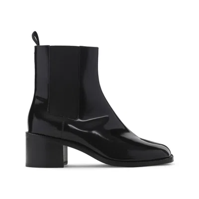 Maison Margiela Tabi City Chelsea Ankle Block Heel Boot In Black