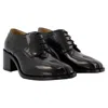 Maison Margiela Lace-up Derbies In Black Leather In Animal Print