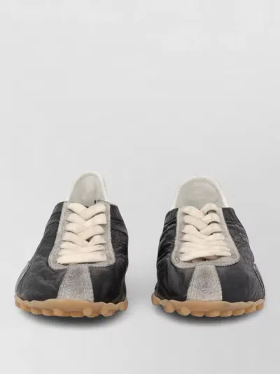 Maison Margiela Lace Up Low Top Shoes Contrasting Panels In Black