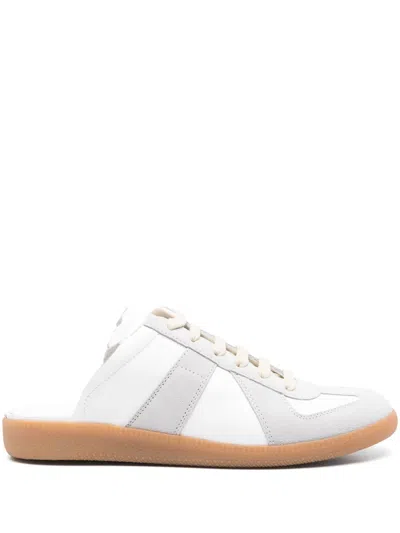 Maison Margiela Man Sneakers Light Grey Size 9 Leather In White