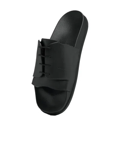 Maison Margiela Lace-up Pool Slides In Black