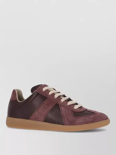 Maison Margiela Lace Up Shoes Suede Leather Mix Breathable In Multi