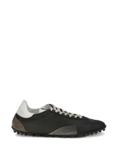 Maison Margiela Low-profile Sneakers With Textured Grip Sole In Black