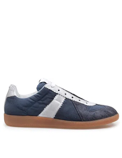 Maison Margiela Lace-up Sneakers With Stone Wash And Used Effect Treatment In Multicolor