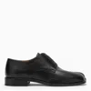 Maison Margiela Tabi Brushed Leather Lace-up Shoes In Black