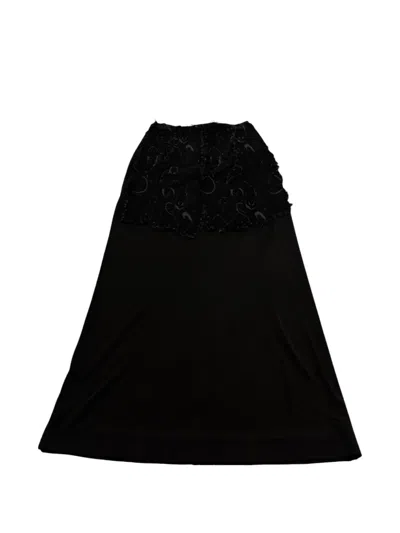Maison Margiela Lace-overlay Flared Midi Skirt In Black