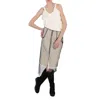 Maison Margiela Ladies Ecru Layered Calico Midi Dress In Neutral