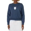 Maison Margiela Embroidered Ribbed Cotton And Silk-blend Jersey Sweatshirt In Purple