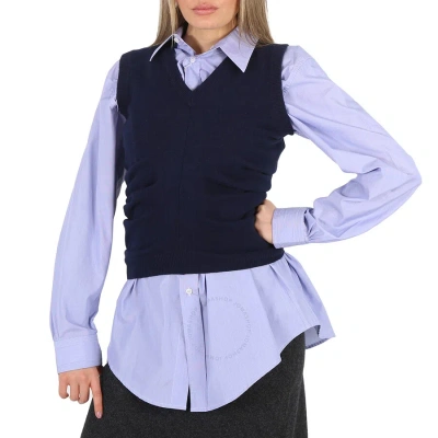 Maison Margiela Ladies Navy Blue Sweater Vest