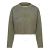 Maison Margiela Logo Cotton Jersey Crewneck Sweatshirt In Green