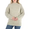 Maison Margiela Ladies Pistachio Botanical Dye Crew-neck Jumper In White