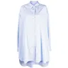 Maison Margiela Blue Striped Shirt In Cotton Poplin In Blue/white