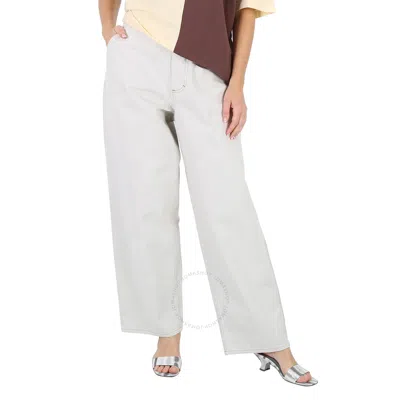 Maison Margiela Ladies Wide-leg Utilitarian Jeans In Neutral