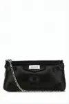 Maison Margiela Lambskin Leather Shoulder Bag With Silver-chain Strap In Black