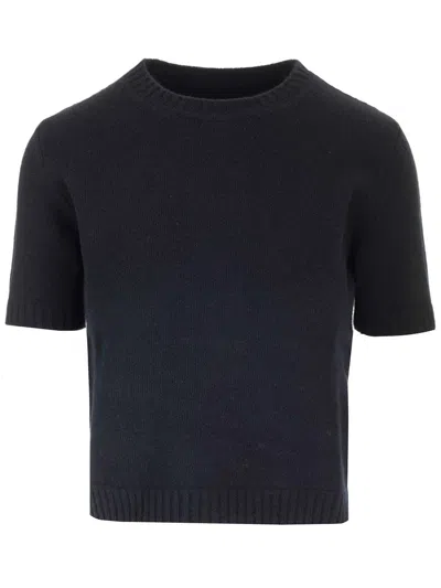 Maison Margiela Short-sleeve Wool Jumper In Blue