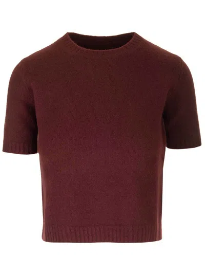 Maison Margiela Lambswool Sweater Knitwear Bordeaux In Red